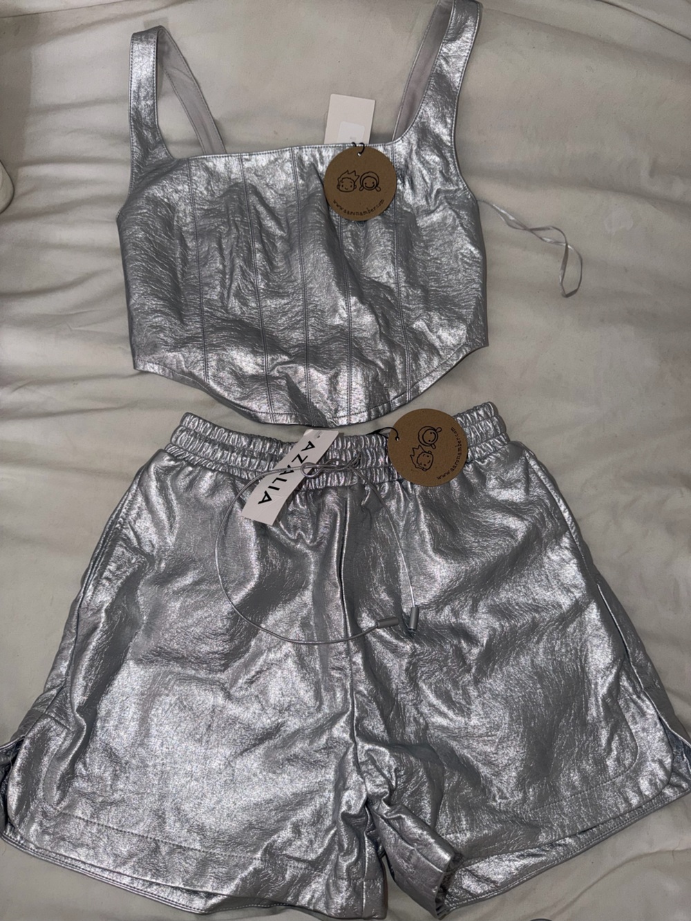 Silver Metallic Women’s Shorts - Avia